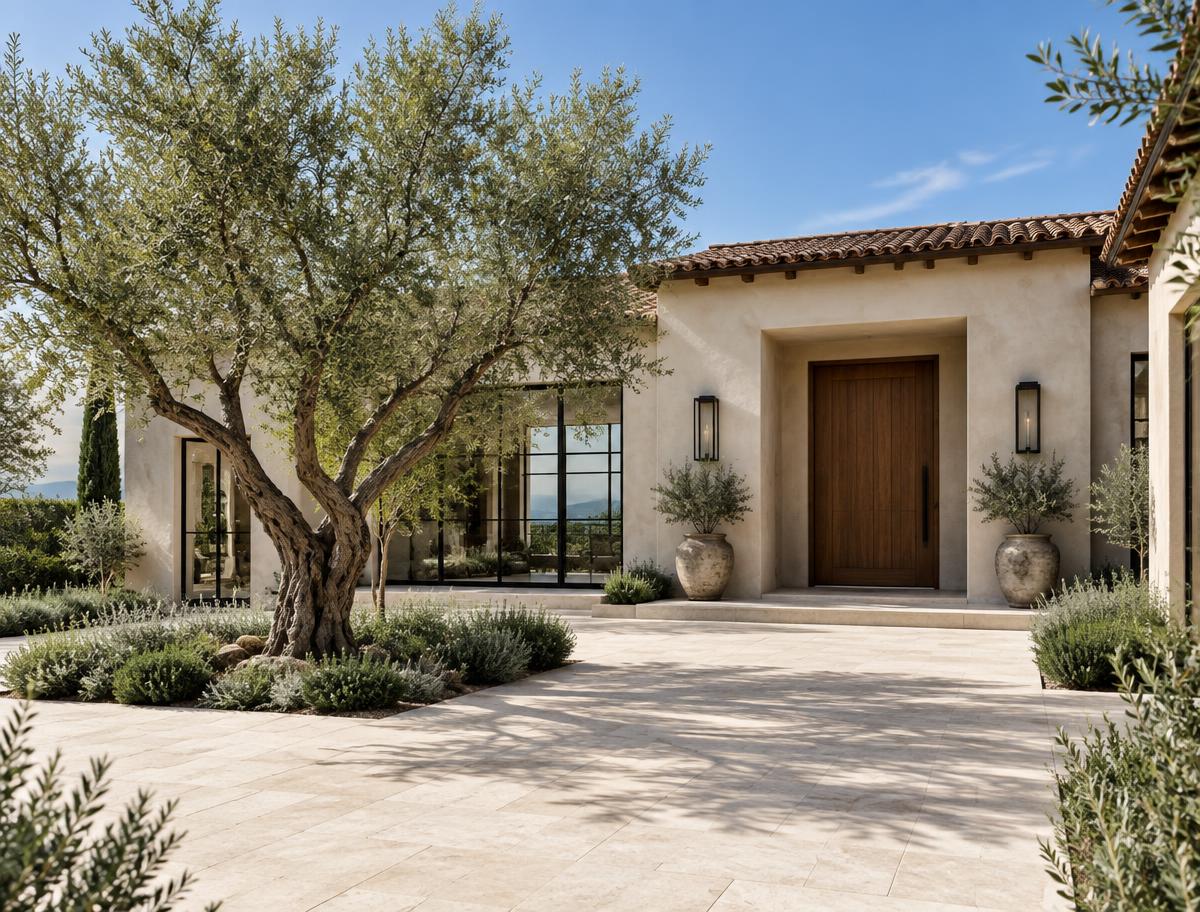 Contemporary California home courtyard